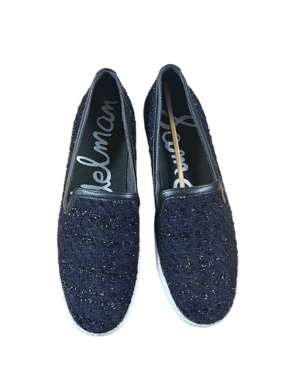 Sam Edelman Becker Navy/Black Boucle Slip-On Sneakers Size 9.5 - Picture 4 of 9